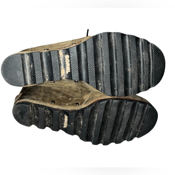 Sorel Joan of Arc brown distressed Leather wedge boots, size 8 - Picture 5 of 6